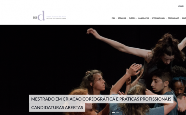 site institucional da Escola Superior de Dança 